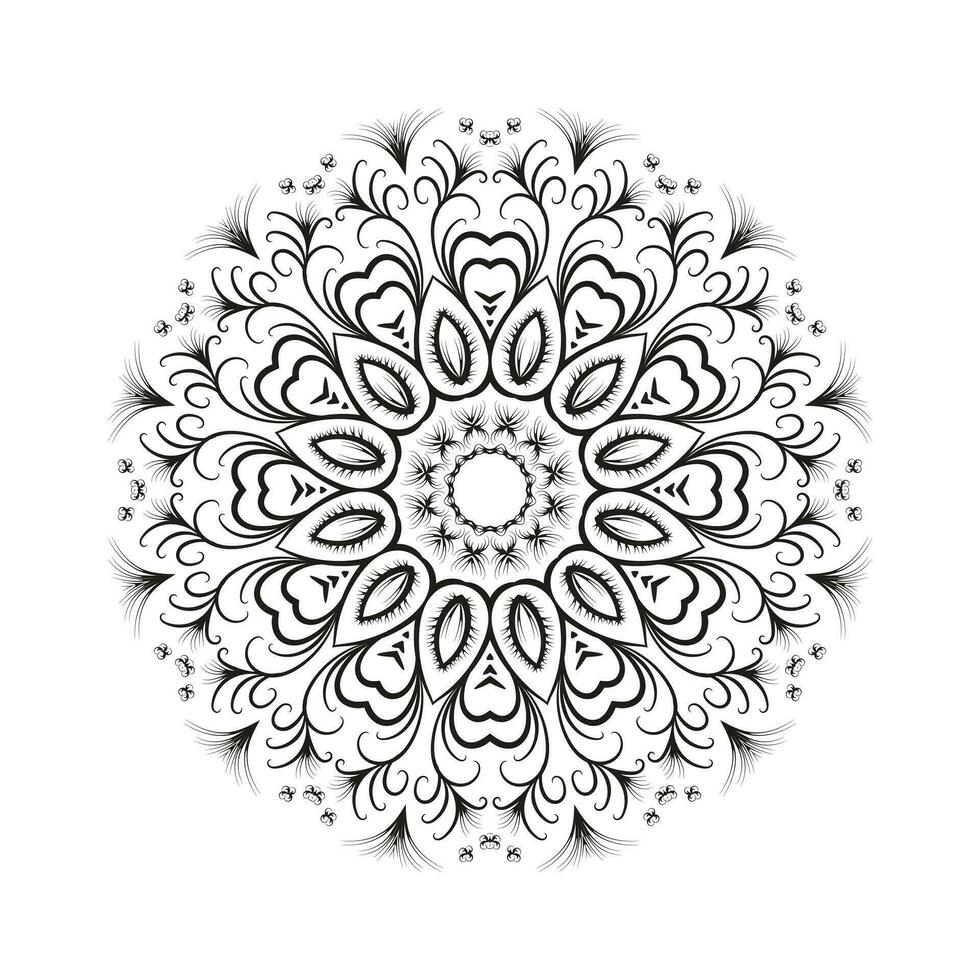 Coloring book page luxury hand-drawn cover book design mandala. vector