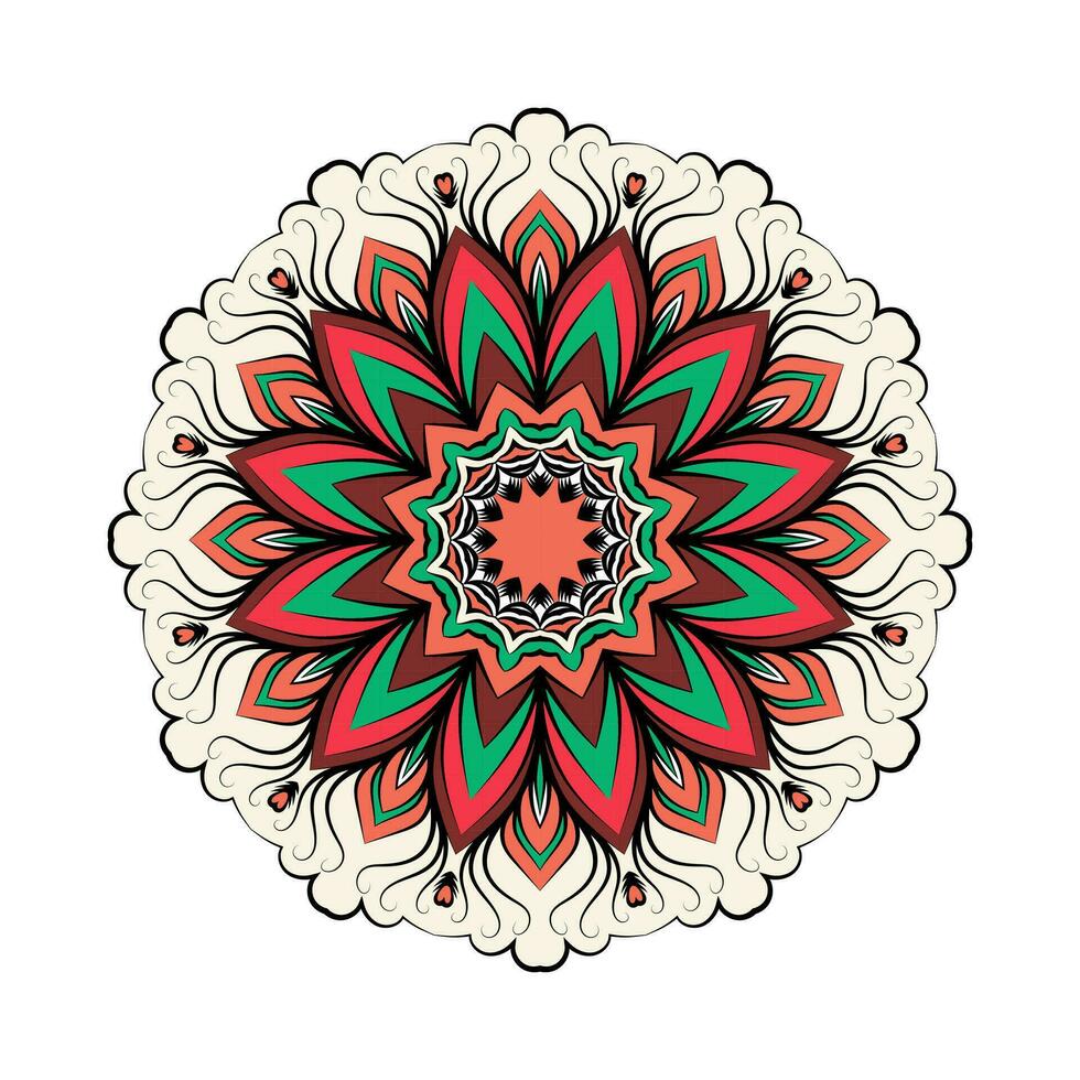 Vector decorative modern background coloring mandala template