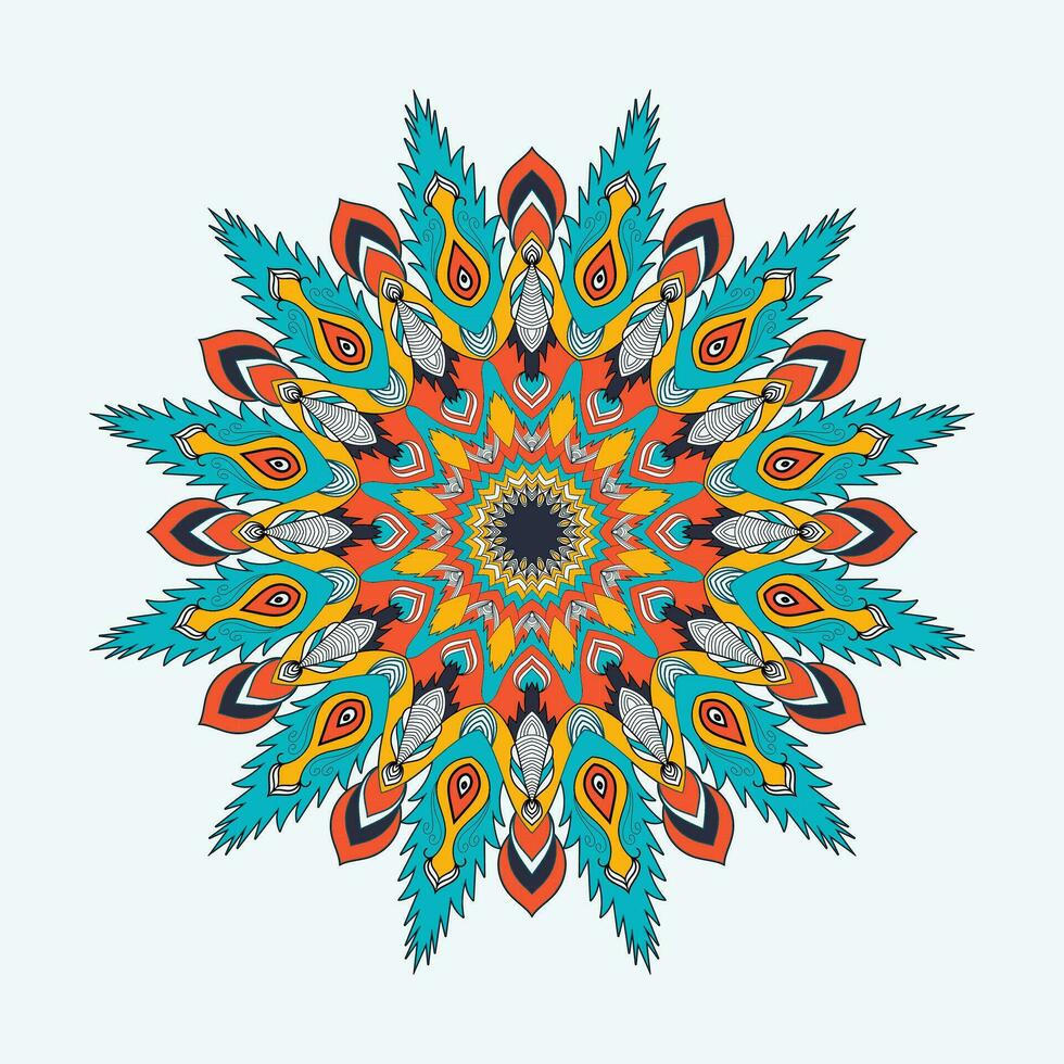 mandala diseño modelo. redondo ornamento modelo o arabesco modelo Arábica islámico este estilo. libro cubrir. vector