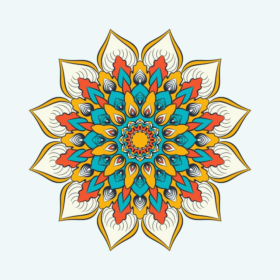 circular modelo en el formar de un mándala colorante libro página. lujo dibujado a mano. alheña, Boda cubrir libro diseño mándala mehndi estilo. vector