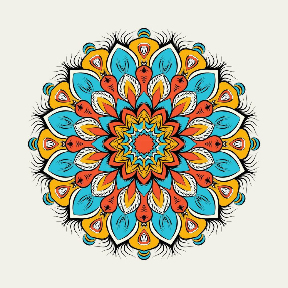 Mandala Floral Design Template. Ornamental luxury mandala pattern. Coloring book page. Henna tattoo mandala or Mehndi style. vector