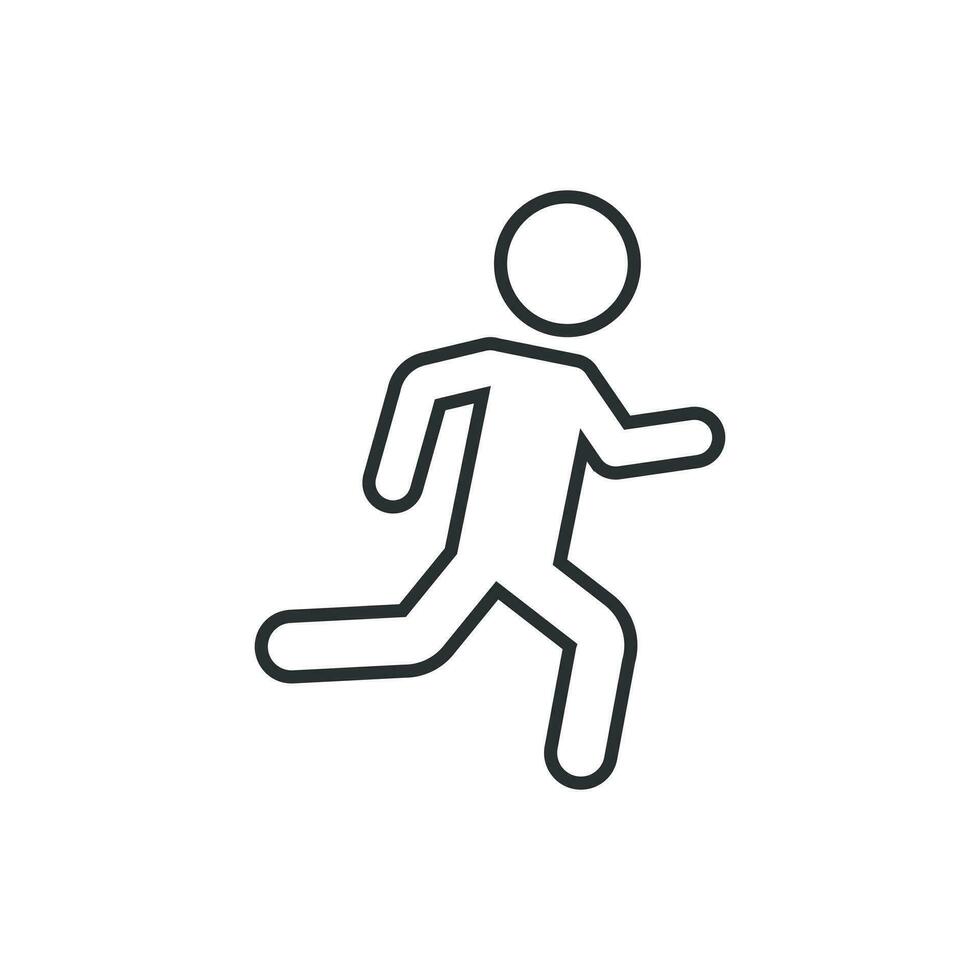 corriendo personas firmar icono en plano estilo. correr silueta vector ilustración en blanco aislado antecedentes. movimiento trotar negocio concepto.