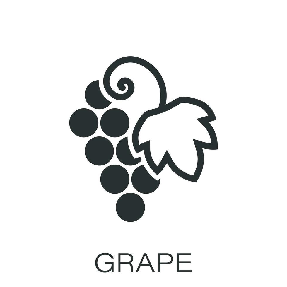 uva frutas firmar icono en plano estilo. vid vector ilustración en blanco aislado antecedentes. vino uvas negocio concepto.
