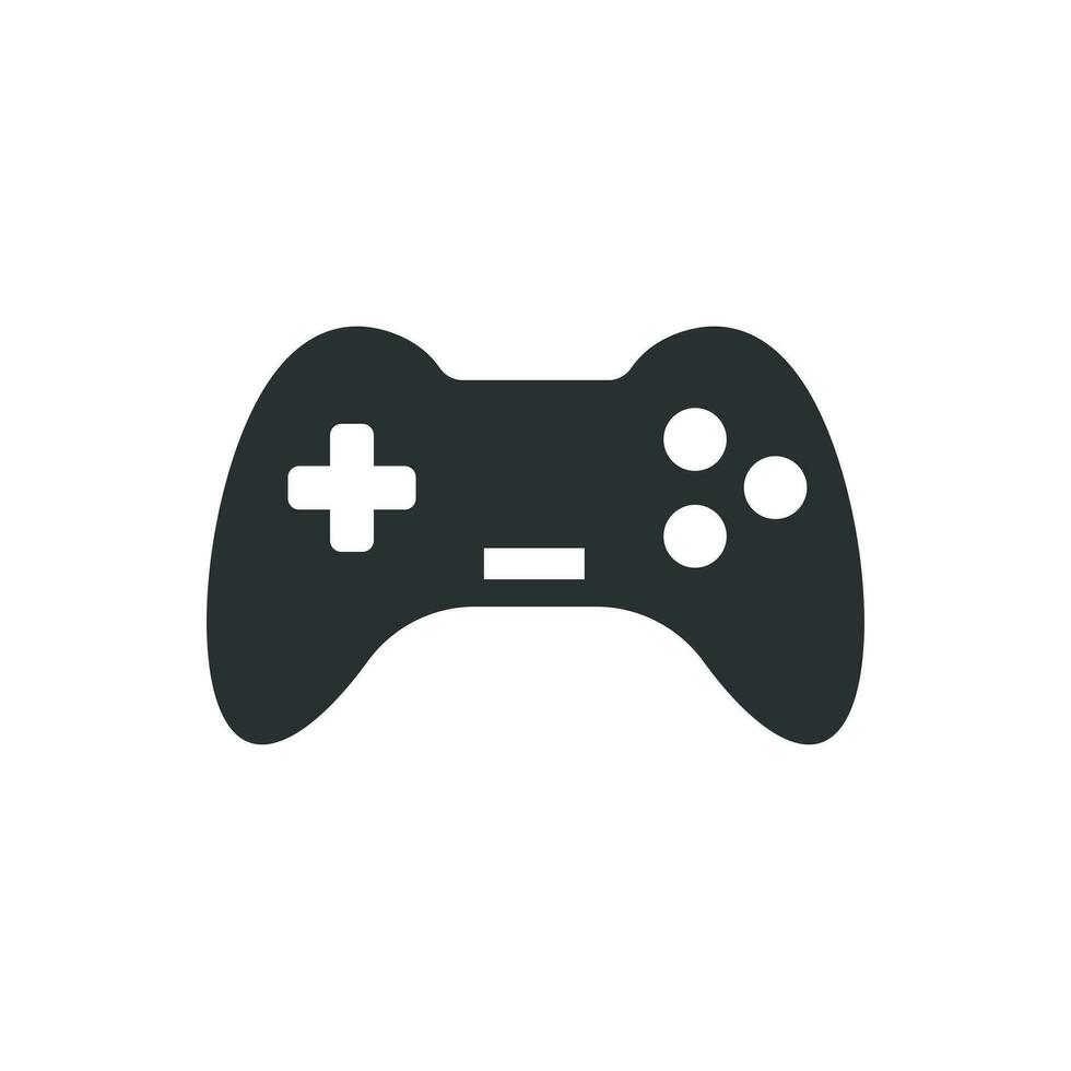 Joystick sign icon in flat style. Gamepad vector illustration on white isolated background. Gaming console controller business concept.
