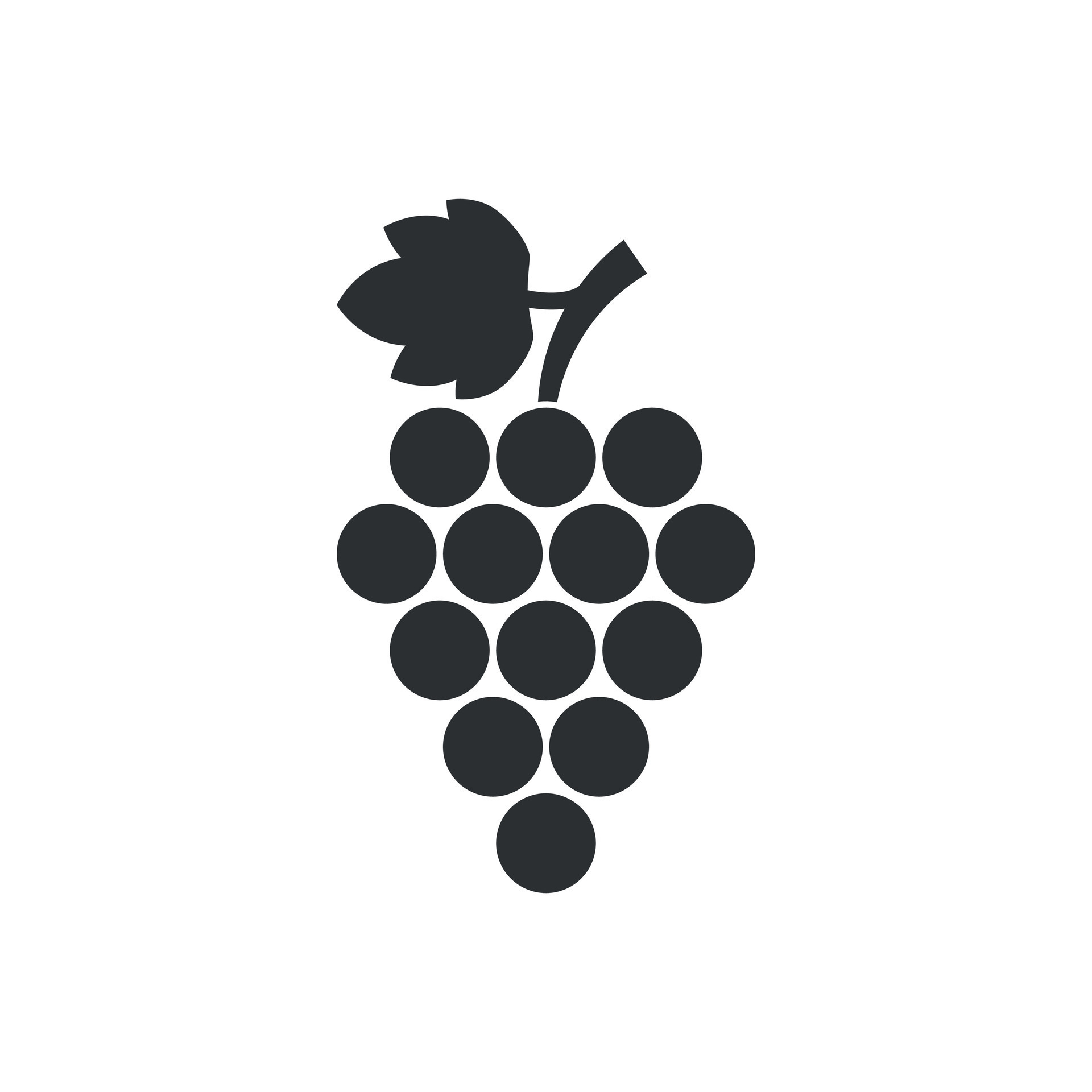 Grape fruits sign icon in flat style. Grapevine vector illustration on