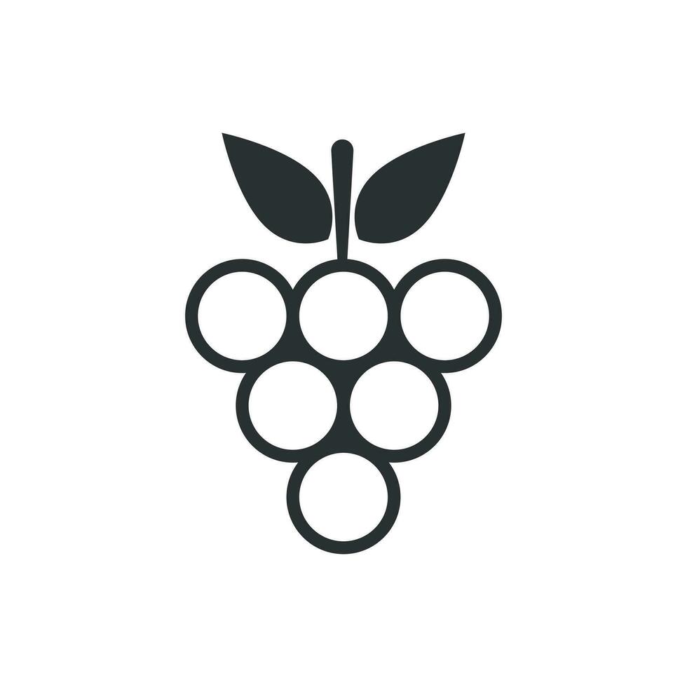 uva frutas firmar icono en plano estilo. vid vector ilustración en blanco aislado antecedentes. vino uvas negocio concepto.