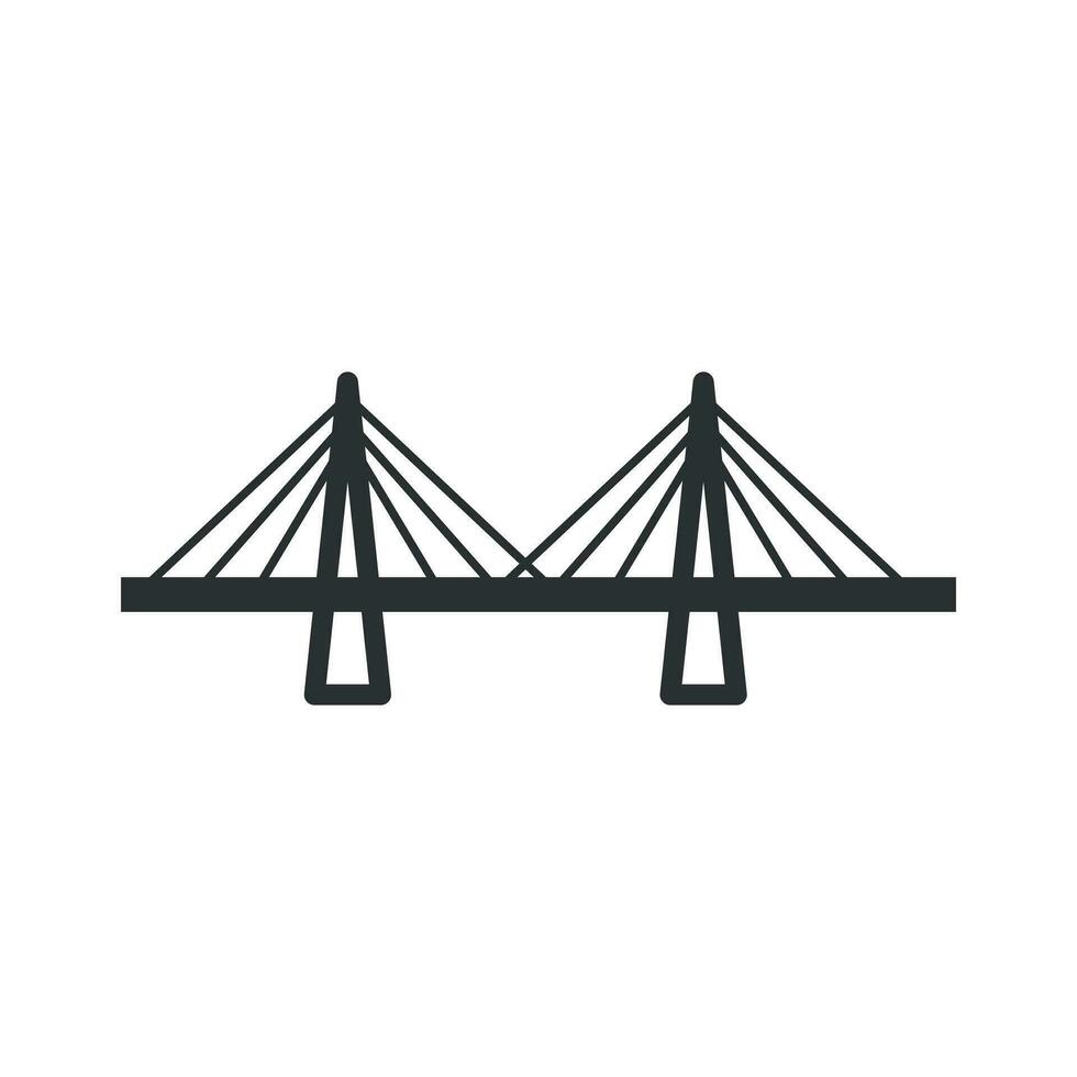 puente firmar icono en plano estilo. puente levadizo vector ilustración en blanco aislado antecedentes. la carretera negocio concepto.