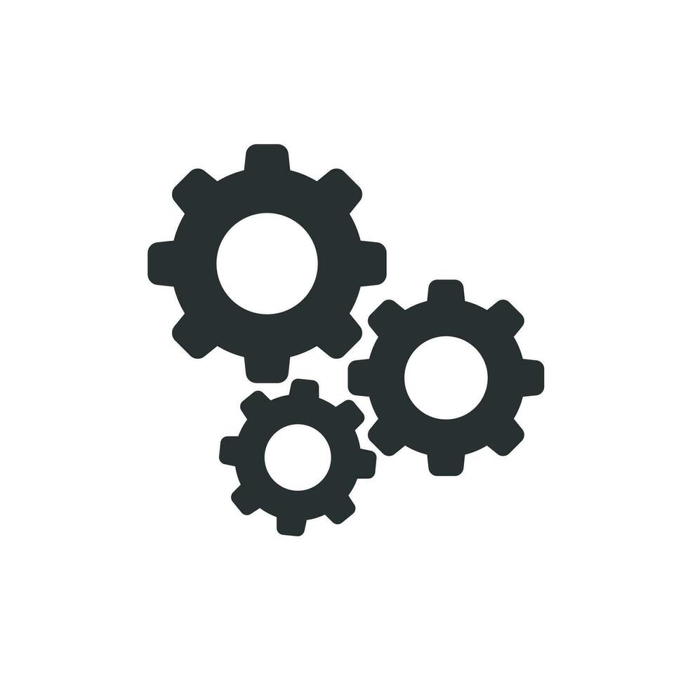 Gear vector icon in flat style. Cog wheel illustration on white background. Gearwheel cogwheel business concept.