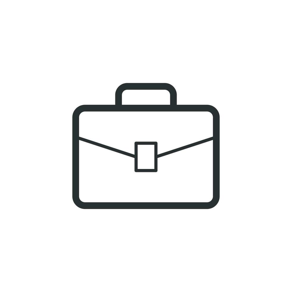 Briefcase sign icon in flat style. Suitcase vector illustration on white isolated background. Baggage business concept.