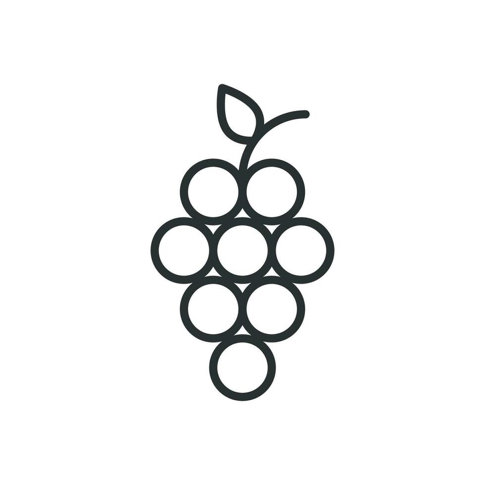 uva frutas firmar icono en plano estilo. vid vector ilustración en blanco aislado antecedentes. vino uvas negocio concepto.