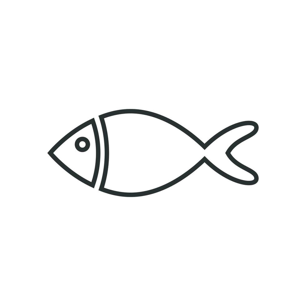 Fish sign icon in flat style. Goldfish vector illustration on white isolated background. Seafood business concept.