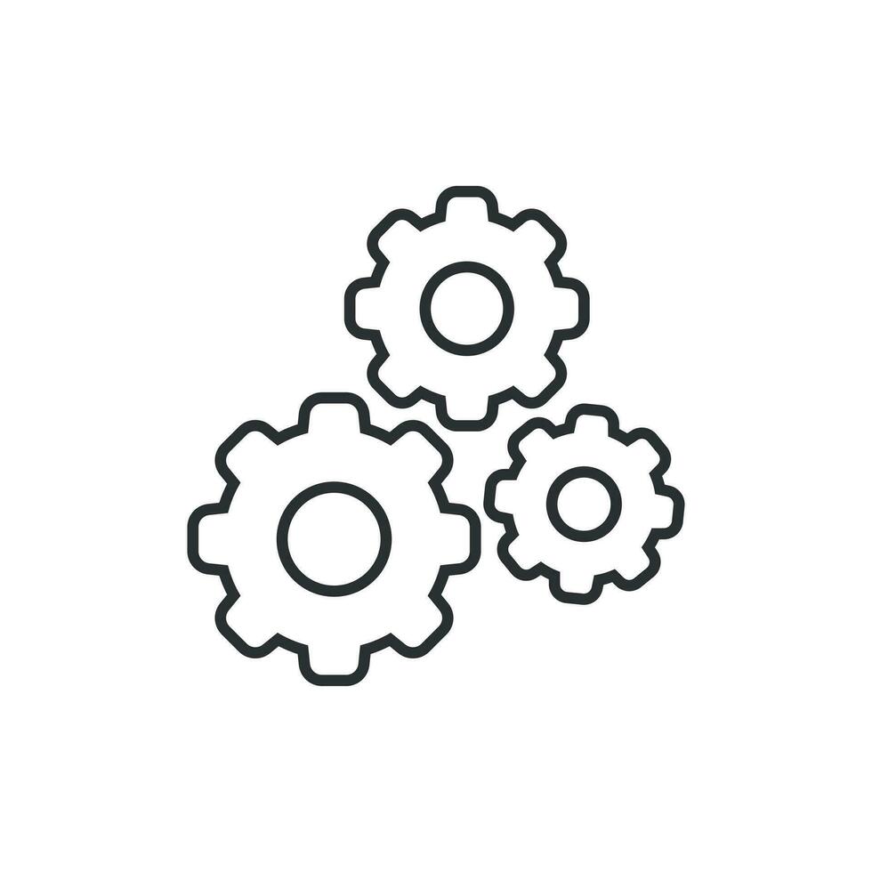 Gear vector icon in flat style. Cog wheel illustration on white background. Gearwheel cogwheel business concept.