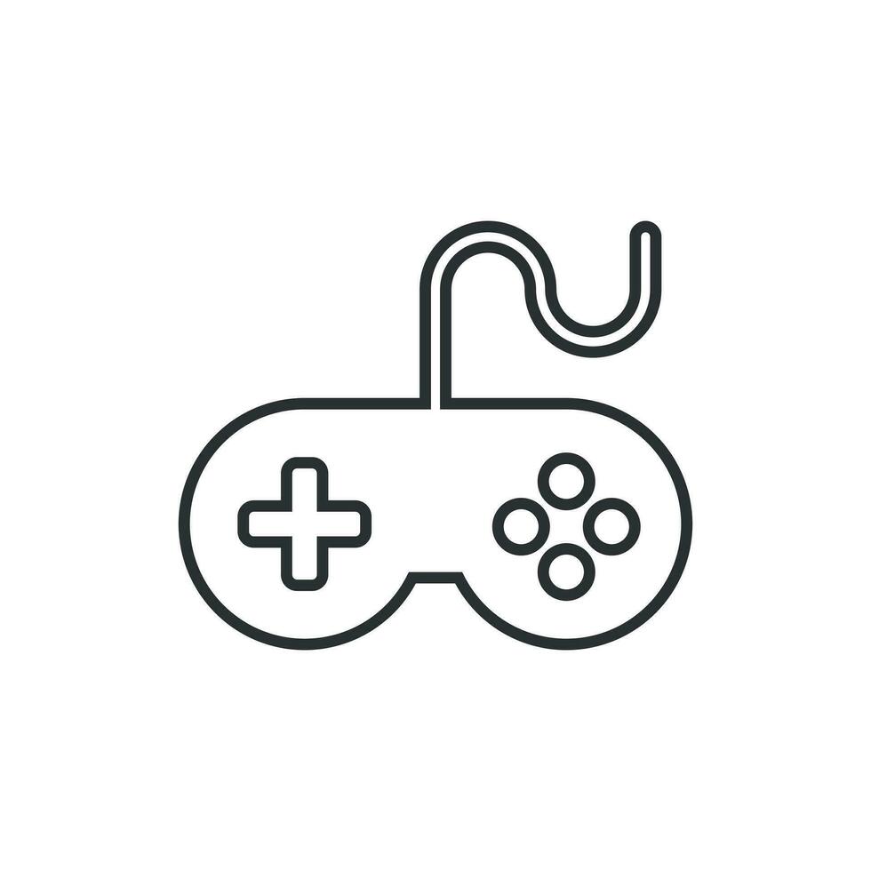 Joystick sign icon in flat style. Gamepad vector illustration on white isolated background. Gaming console controller business concept.