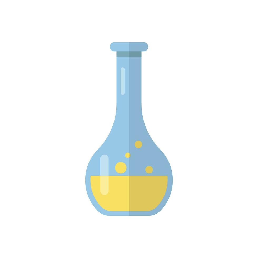 Chemistry beakers sign icon in flat style. Flask test tube vector illustration on white isolated background. Alchemy business concept.