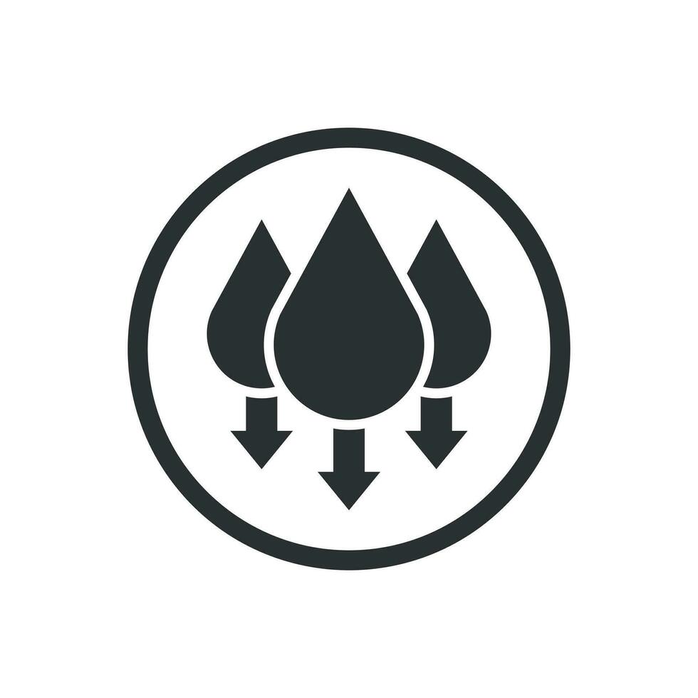 Humidity icon in flat style. Climate vector illustration on white isolated background. Temperature forecast business concept.