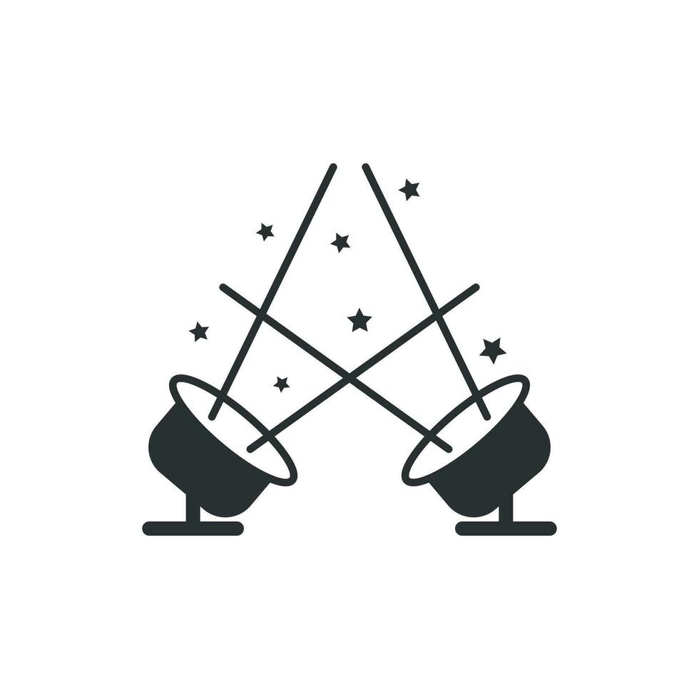 Spotlight icon in flat style. Lamp vector illustration on white isolated background. Flashlight business concept.