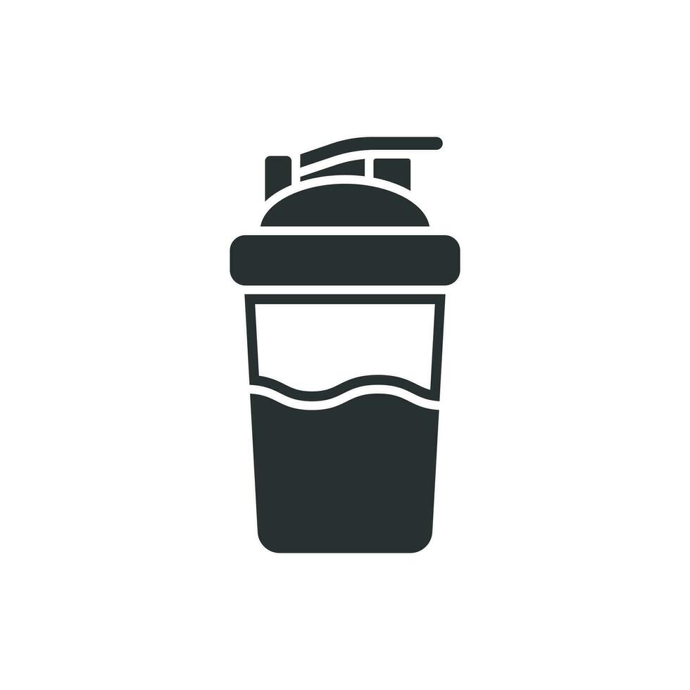 Shaker icon in flat style. Sport bottle vector illustration on white isolated background. Fitness container business concept.