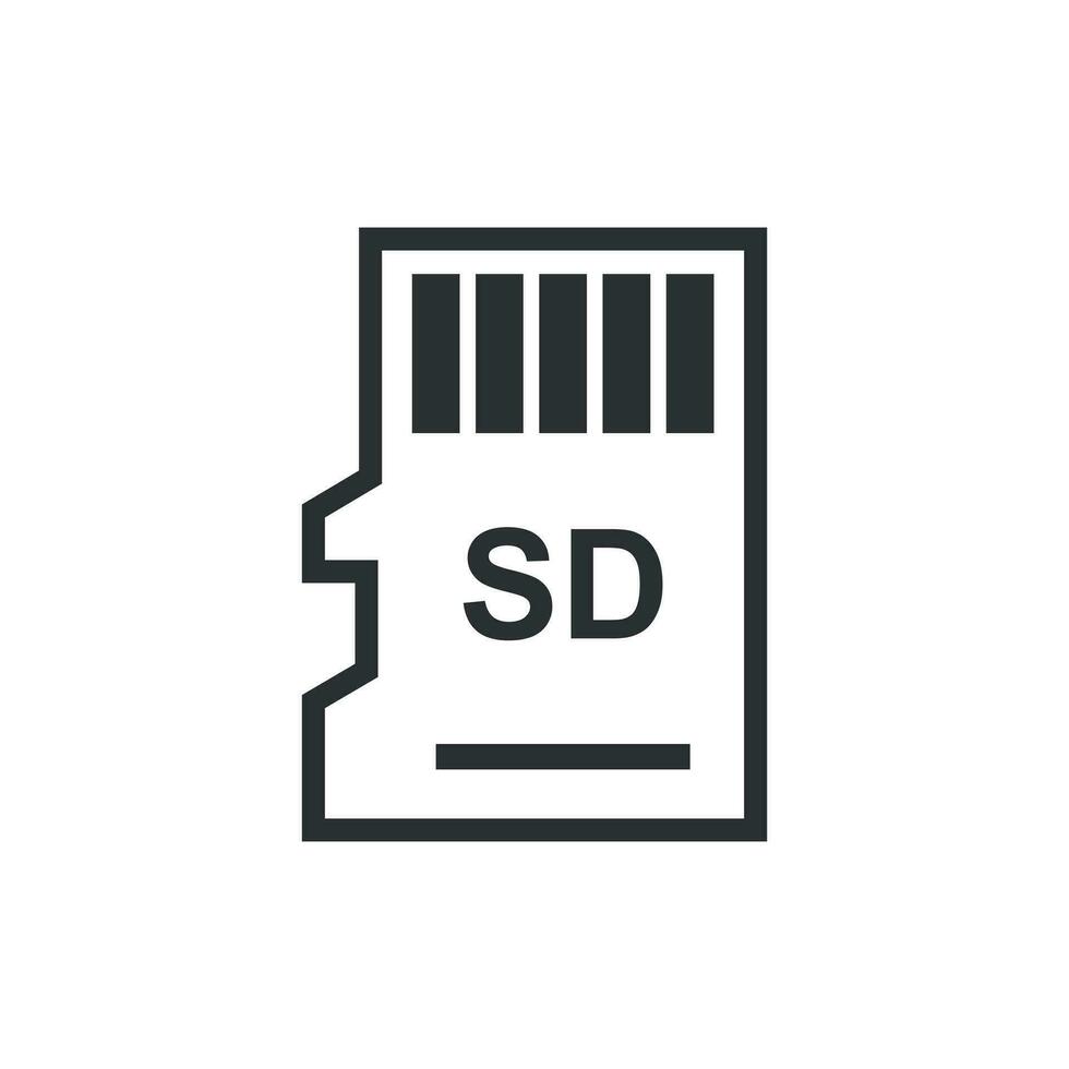 micro Dakota del Sur tarjeta icono en plano estilo. memoria chip vector ilustración en blanco aislado antecedentes. almacenamiento adaptador negocio concepto.