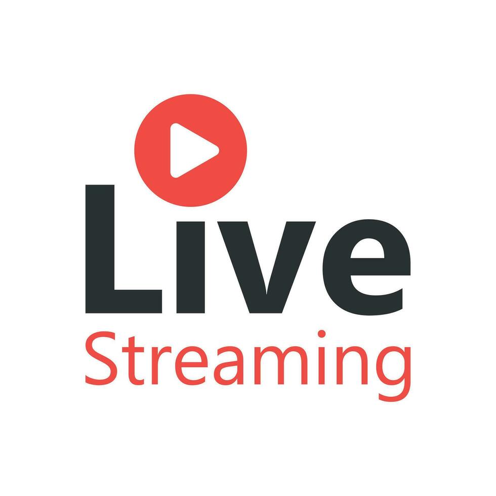 Live video icon in flat style. Streaming tv vector illustration on white isolated background. Broadcast business concept.