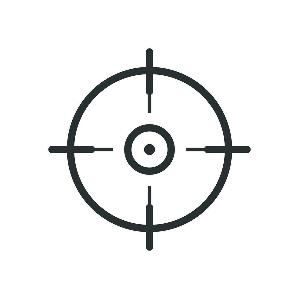 Shooting target vector icon in flat style. Aim sniper symbol illustration on white background. Target aim business concept.