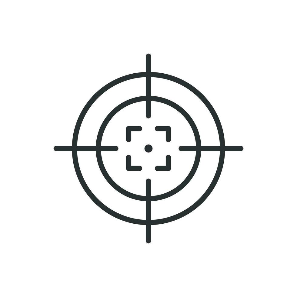 Shooting target vector icon in flat style. Aim sniper symbol illustration on white background. Target aim business concept.