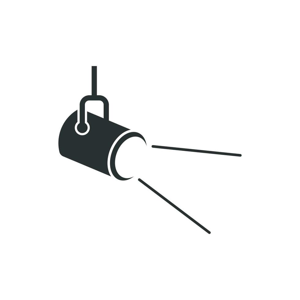 Spotlight icon in flat style. Lamp vector illustration on white isolated background. Flashlight business concept.