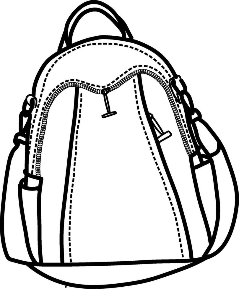 bosquejo de mochila vector