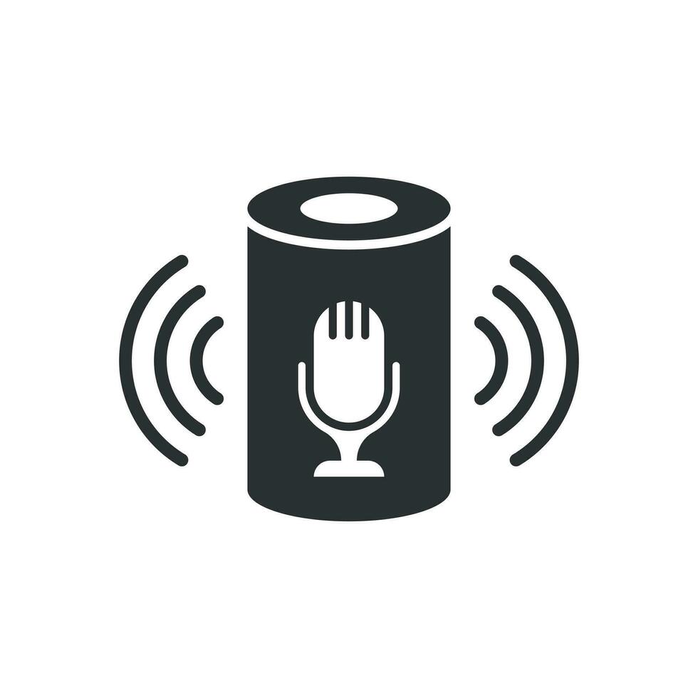 Voice assistant icon in flat style. Smart home assist vector illustration on white isolated background. Command center business concept.