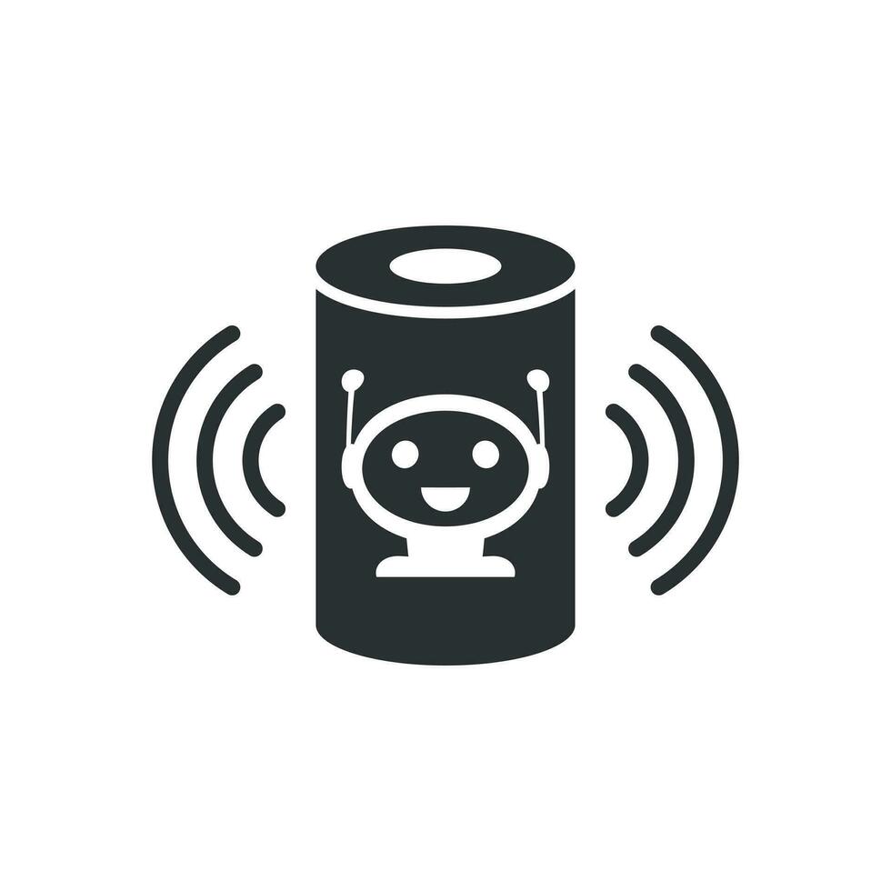 Voice assistant icon in flat style. Smart home assist vector illustration on white isolated background. Command center business concept.