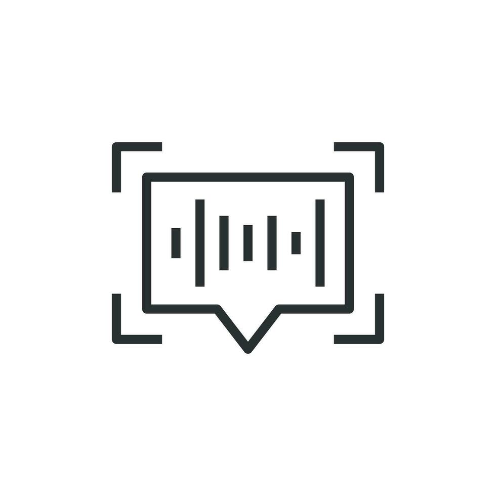 Voice recognition icon in flat style. Authentication sound vector illustration on white isolated background. Soundwave business concept.