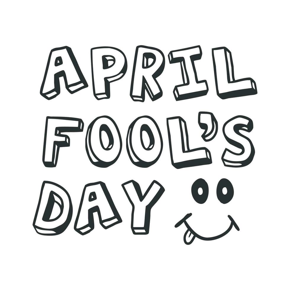 April fools day text icon in flat style. Happy banner vector illustration on white isolated background. Funny carnival business concept.