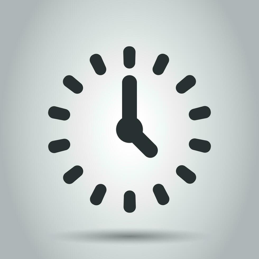 Clock countdown icon in flat style. Time chronometer vector illustration on white background. Clock business concept.