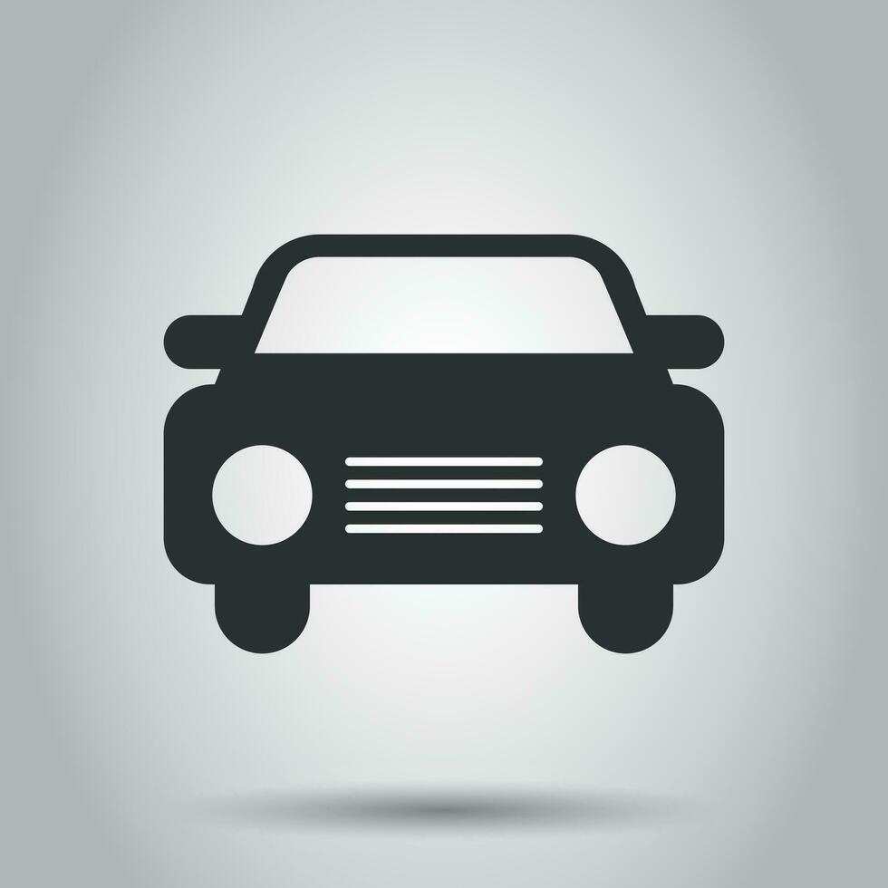 Car icon in flat style. Automobile car vector illustration on white background. Auto business concept.