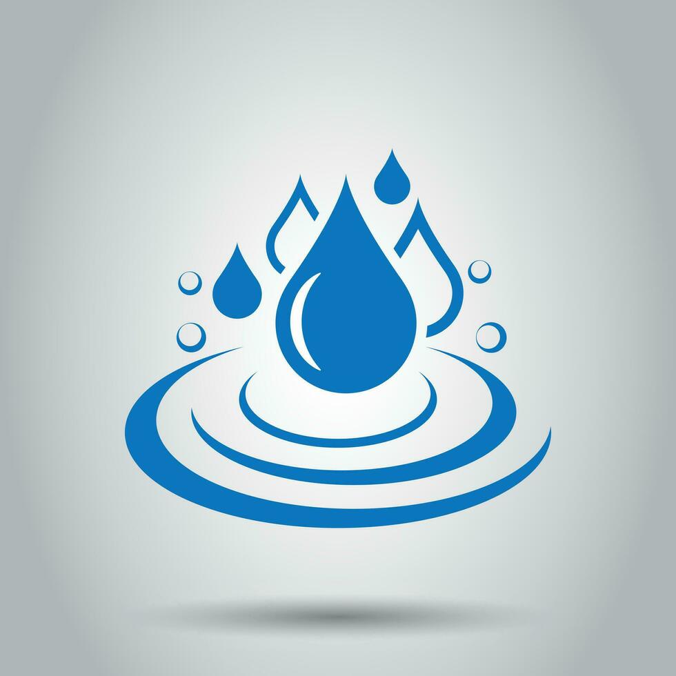 agua soltar icono en plano estilo. gota de agua vector ilustración en blanco antecedentes. gotita agua gota negocio concepto.