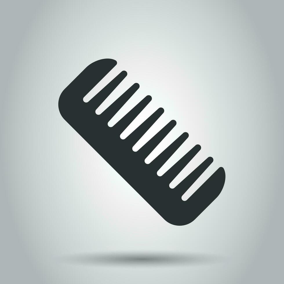 Hair brush icon in flat style. Comb accessory vector illustration on white background. Hairbrush business concept.