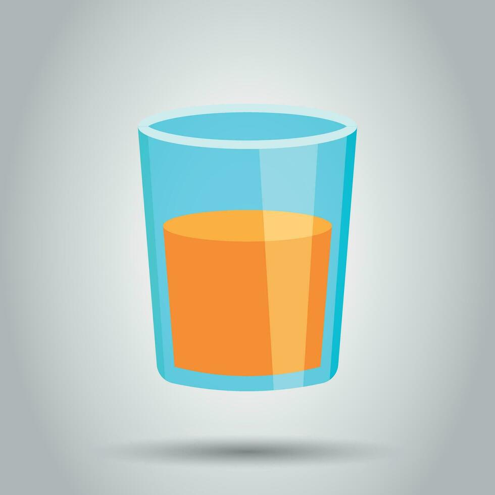 naranja Fruta jugo vector icono en plano estilo. naranja agrios cóctel bebida ilustración en blanco antecedentes. tropical comida concepto.