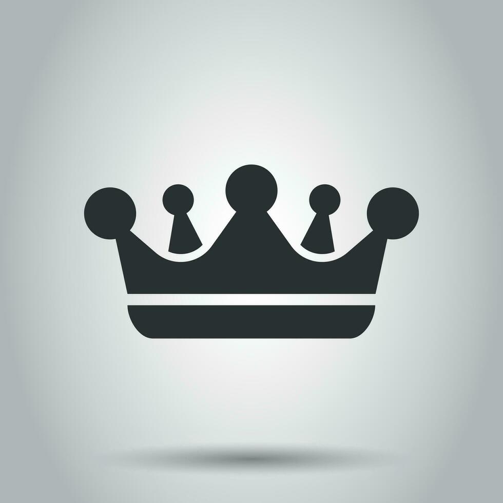 Crown diadem vector icon in flat style. Royalty crown illustration on white background. King, princess royalty concept.