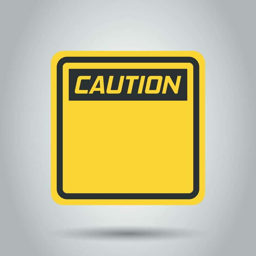 advertencia, precaución firmar icono en plano estilo. peligro alarma vector ilustración en blanco antecedentes. alerta riesgo negocio concepto.