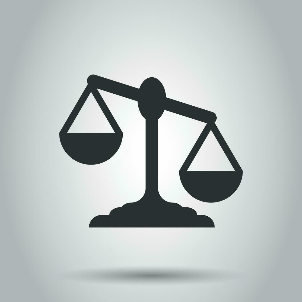 Scale comparison icon in flat style. Balance weight vector illustration on white background. Scale compare business concept.