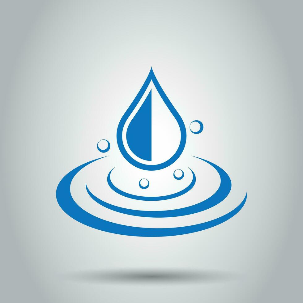 agua soltar icono en plano estilo. gota de agua vector ilustración en blanco antecedentes. gotita agua gota negocio concepto.