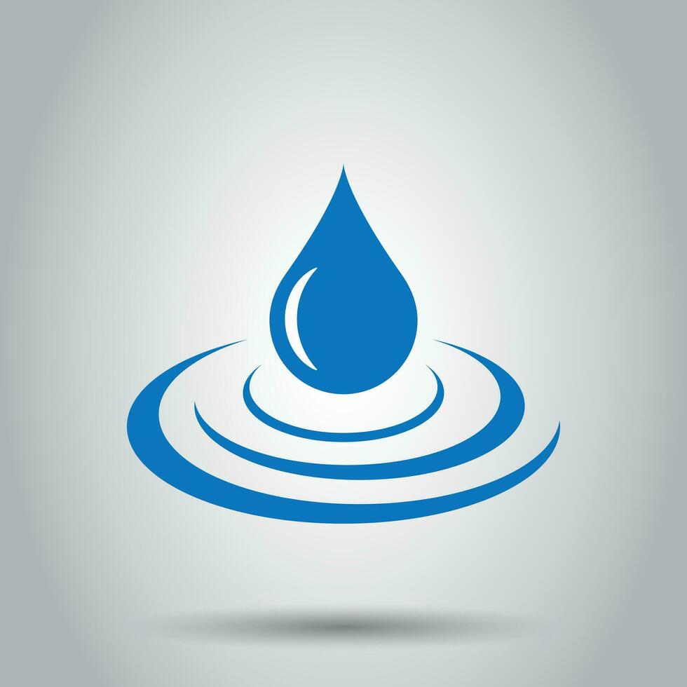 agua soltar icono en plano estilo. gota de agua vector ilustración en blanco antecedentes. gotita agua gota negocio concepto.