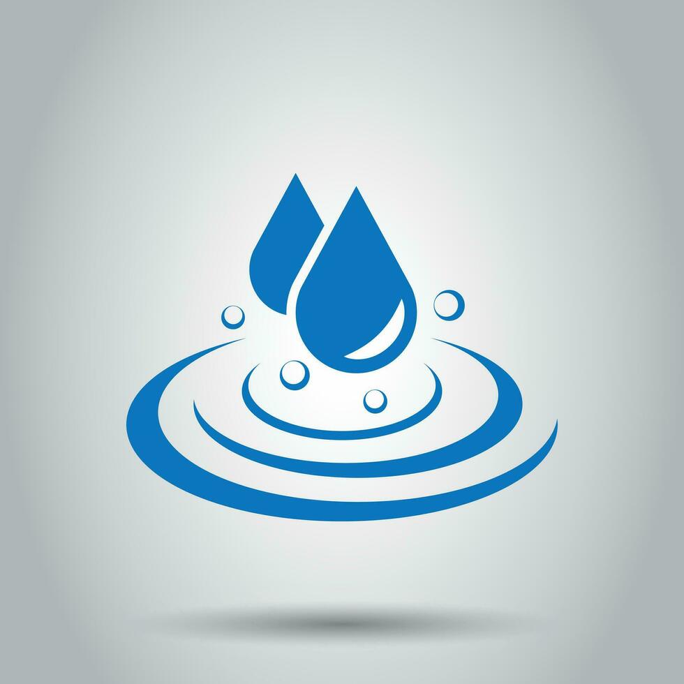 agua soltar icono en plano estilo. gota de agua vector ilustración en blanco antecedentes. gotita agua gota negocio concepto.