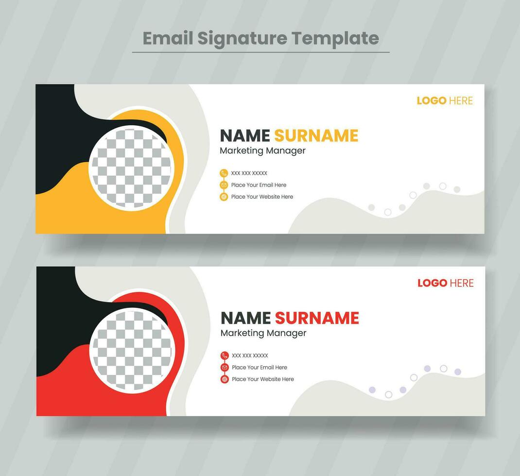 Corporate Modern Email Signature Design template.Modern Business Email signature design templates vector with author photo place. Email signature template design with green color.