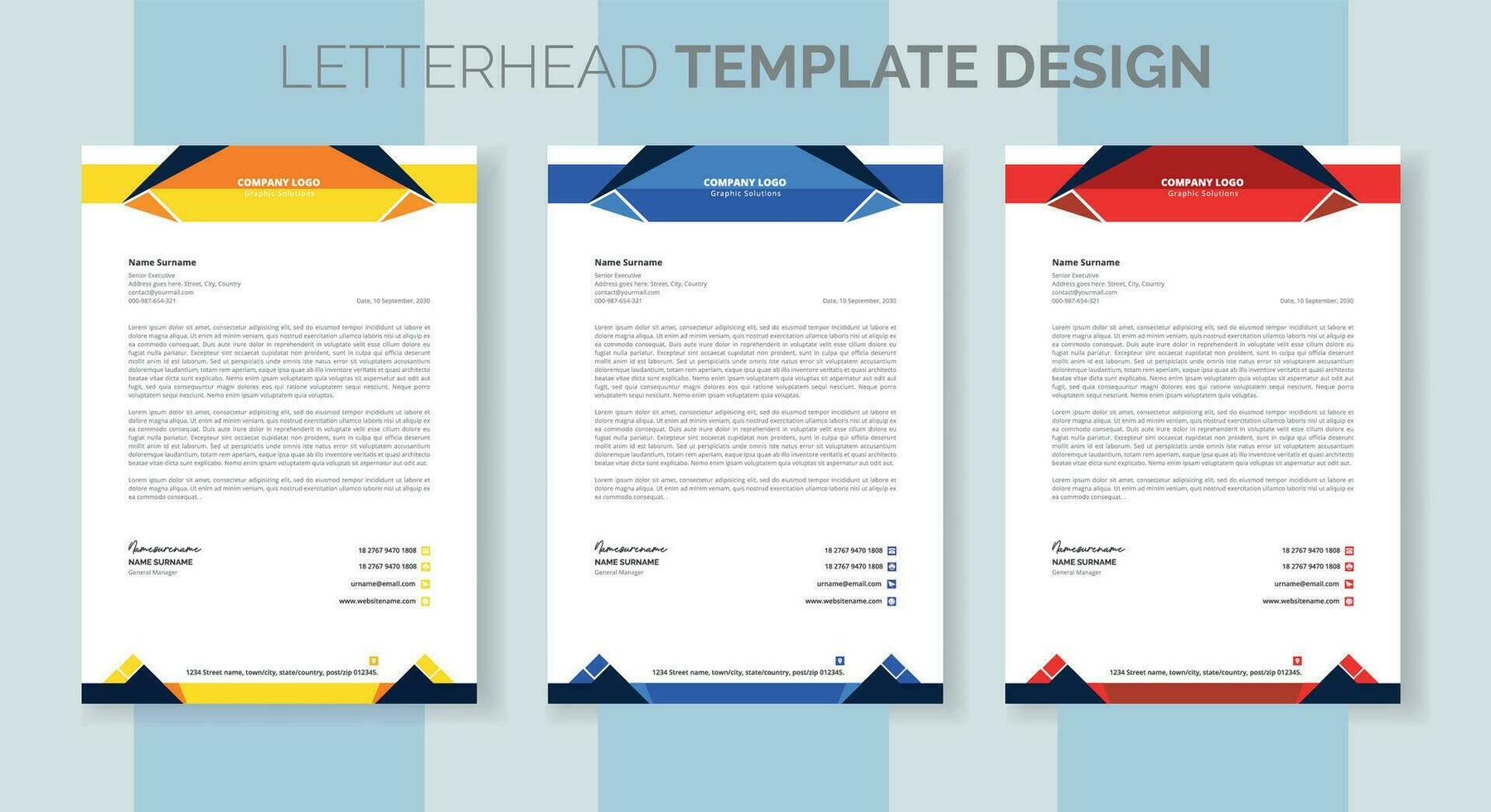 corporate modern business letterhead design template. creative modern letterhead design template for your project. letter head, letterhead, business letterhead design vector