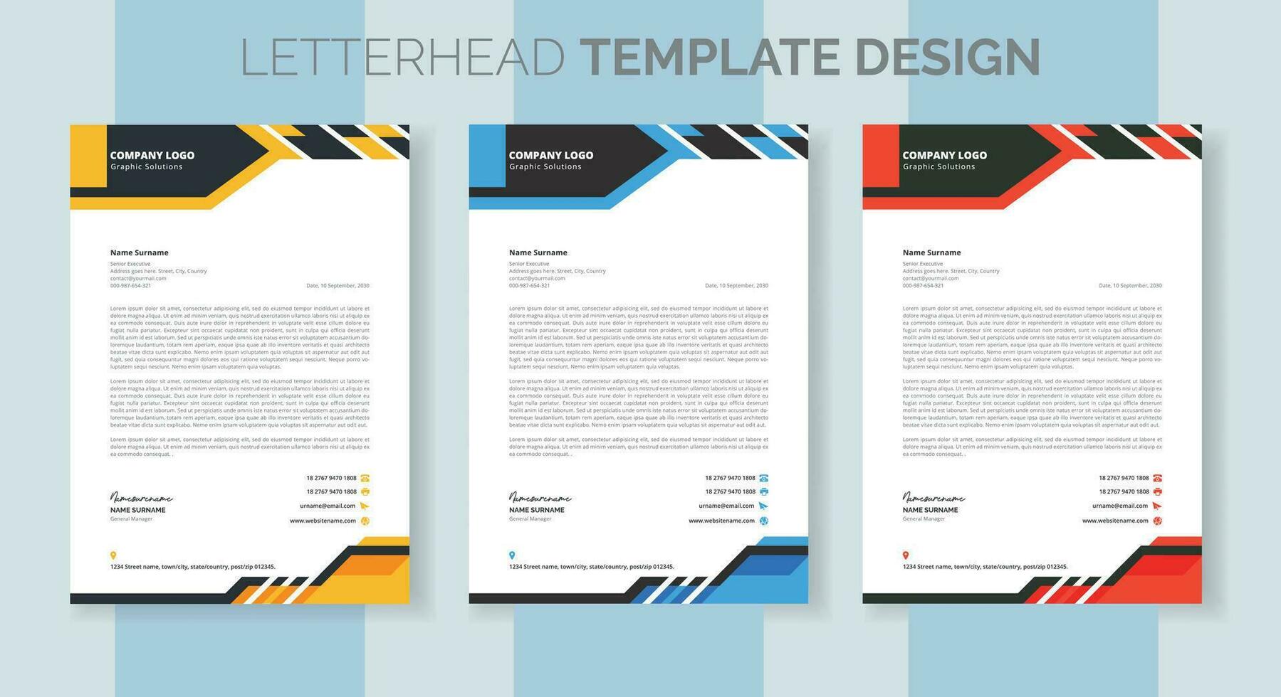 corporate modern business letterhead design template. creative modern letterhead design template for your project. letter head, letterhead, business letterhead design vector