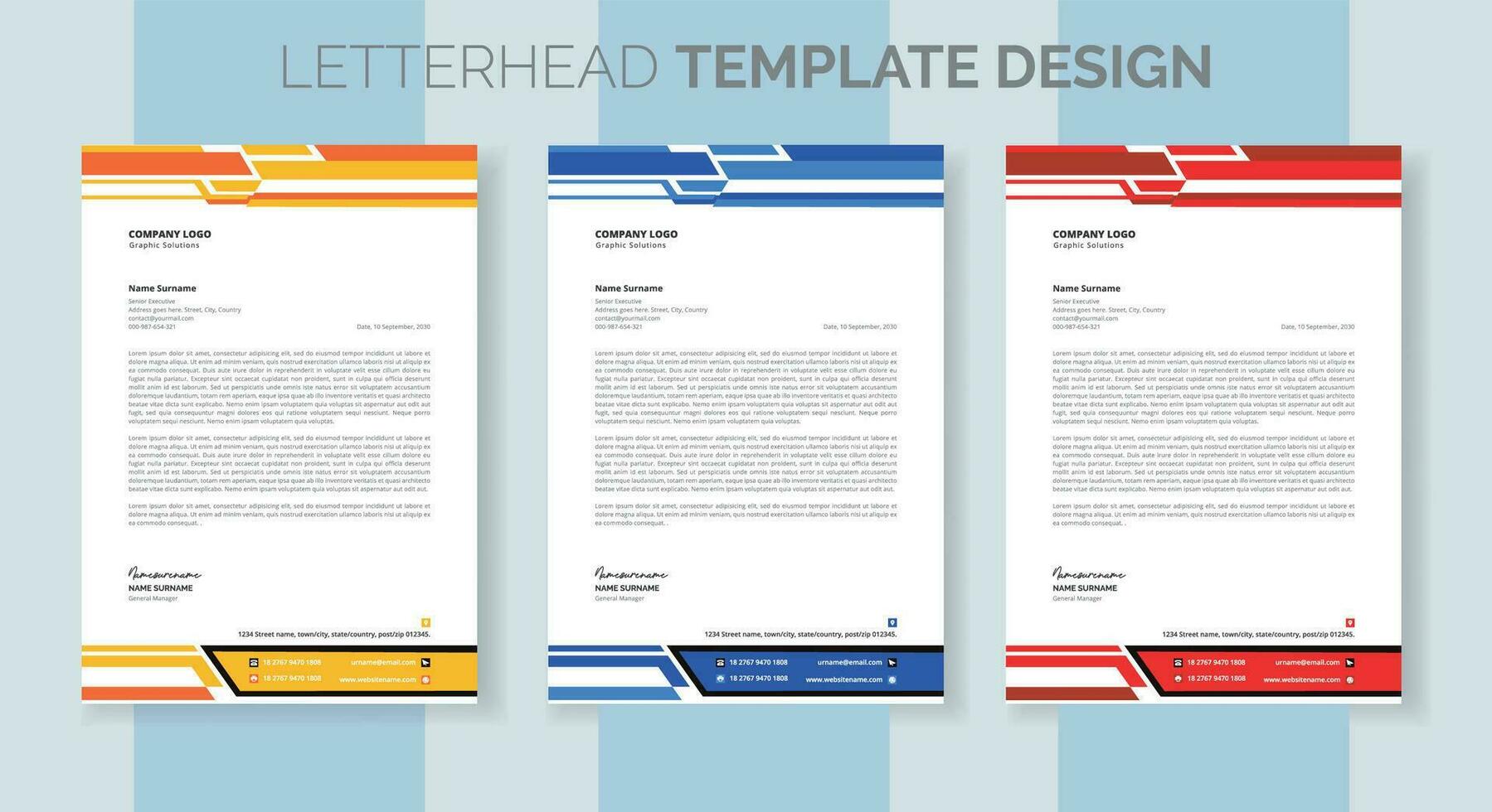 corporate modern business letterhead design template. creative modern letterhead design template for your project. letter head, letterhead, business letterhead design vector