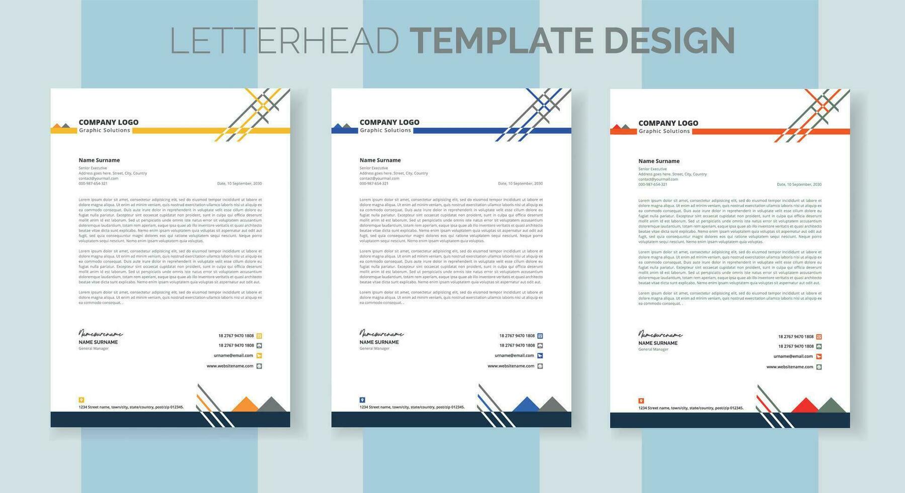 corporate modern business letterhead design template. creative modern letterhead design template for your project. letter head, letterhead, business letterhead design vector