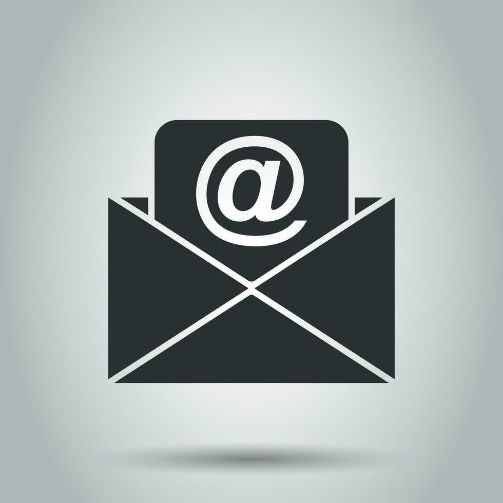 Mail envelope icon in flat style. Email message vector illustration on white background. Mailbox e-mail business concept.