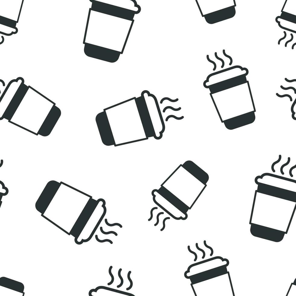 Coffee, tea cup icon seamless pattern background. Coffee mug vector illustration. Drink symbol pattern.
