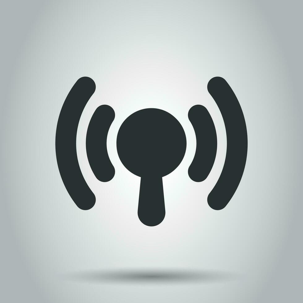 Wifi internet sign icon in flat style. Wi-fi wireless technology vector illustration on white background. Network wifi business concept.